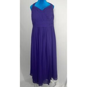 Beautiful‎ Azazie Halter Dress in Grape Chiffon - Size C (14 ) - Built in Cups